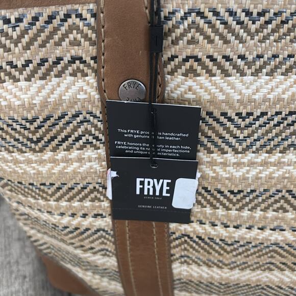 NWT Frye Melissa Straw Shopper Tote Handbag - Picture 2 of 5